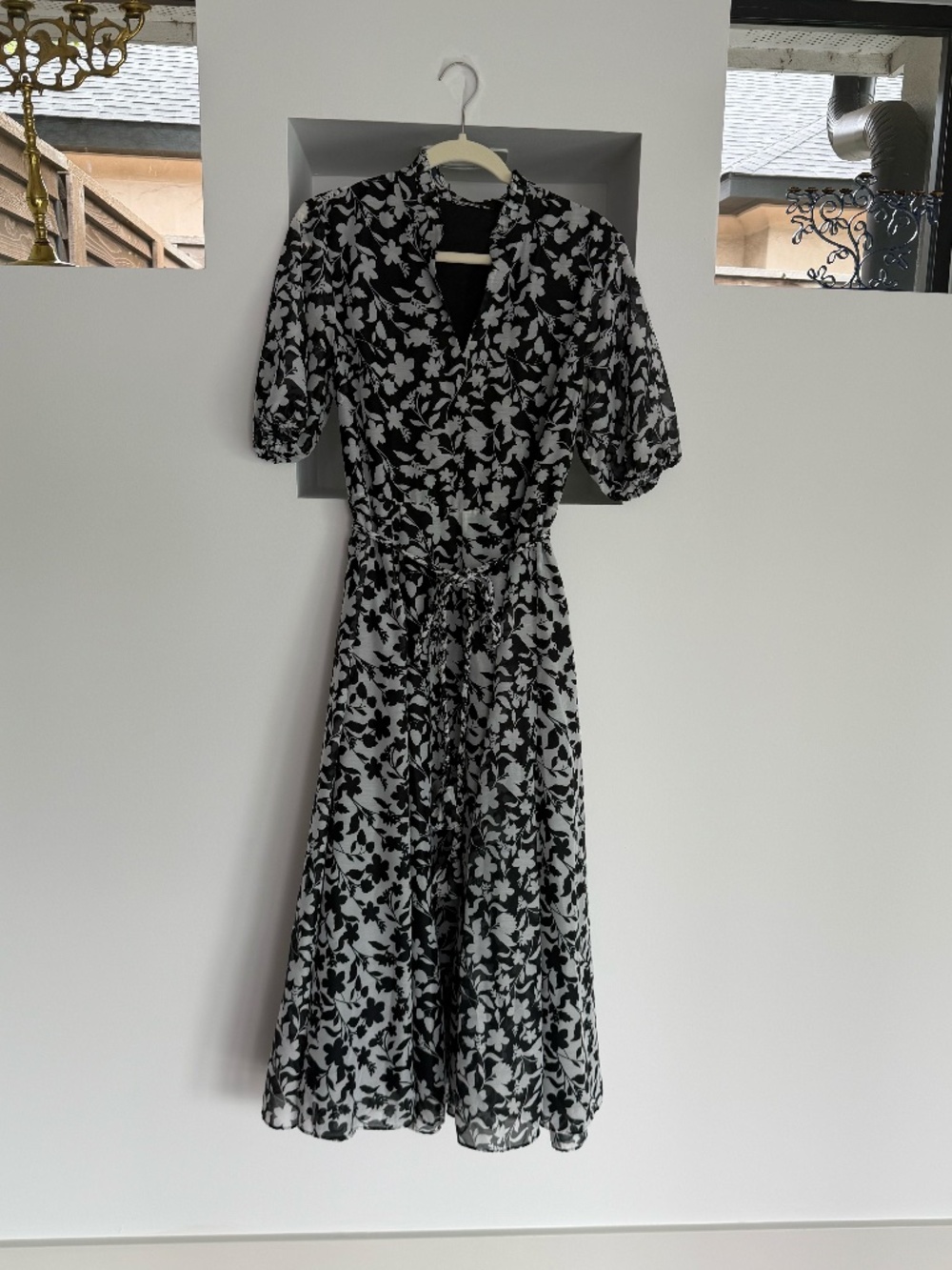 Elie Tahari Maxi Dress in White and Black